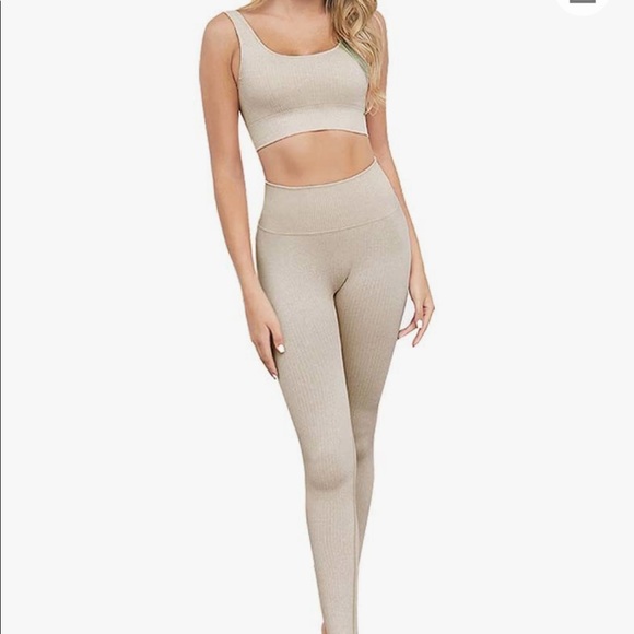 Beige Work Out Set - Picture 2 of 5